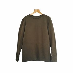 Lululemon Olive Green Dual Side Zipper Crew Neck Sweater